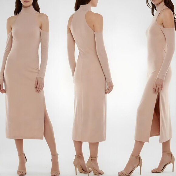 NWT Wayf Twin Flame Mauve Cutout Midi Dress S